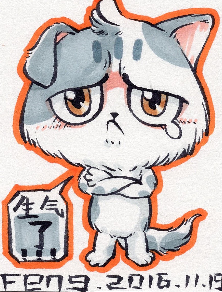 一直很喜欢@雨田三石 画的猫,所以学习了30