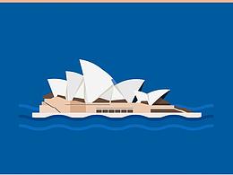 世界建筑矢量插画