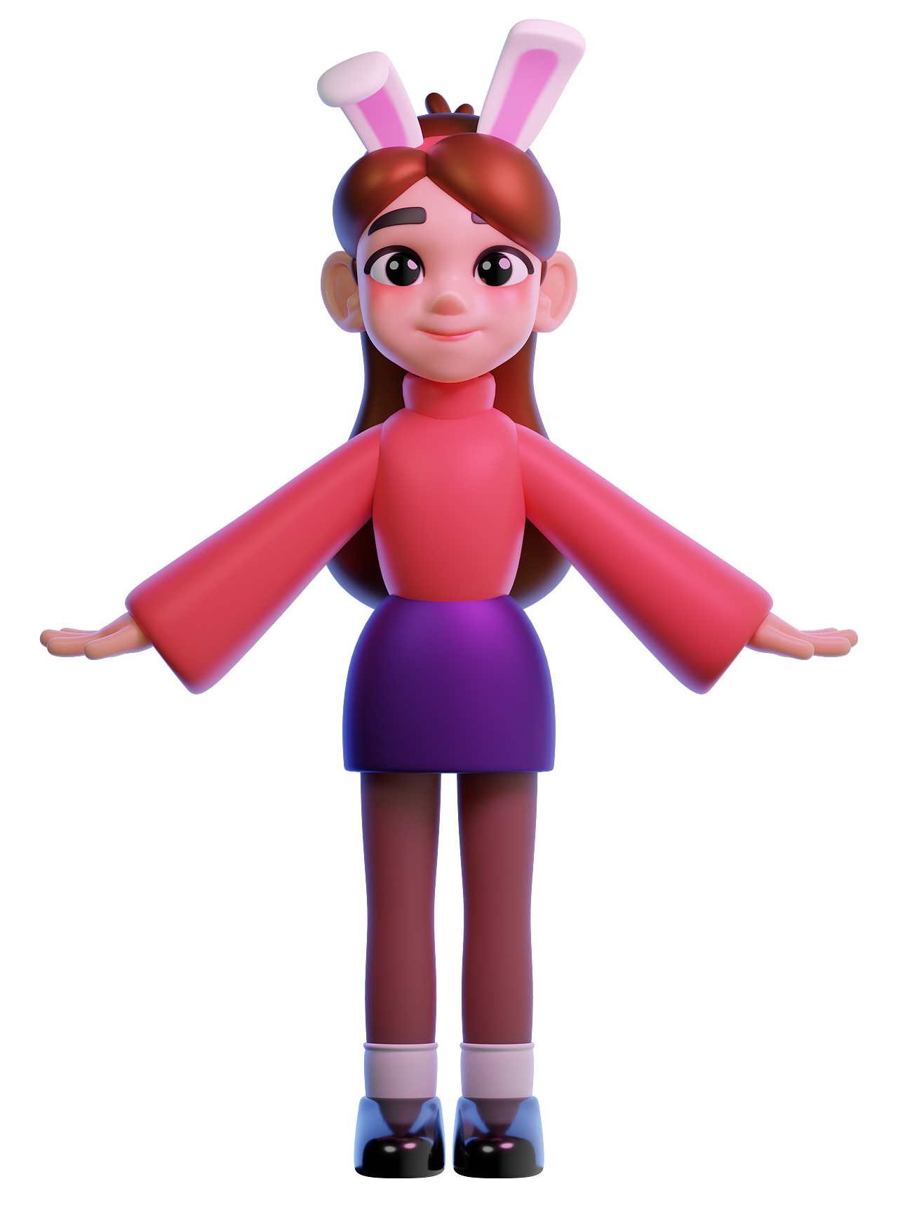 兔年女孩（布兰德儿练习~）（图ZMzI4MDQzOTY0） - 人物/生物 - 站酷设计师Chan英俊原创素材 - 站酷ZCOOL