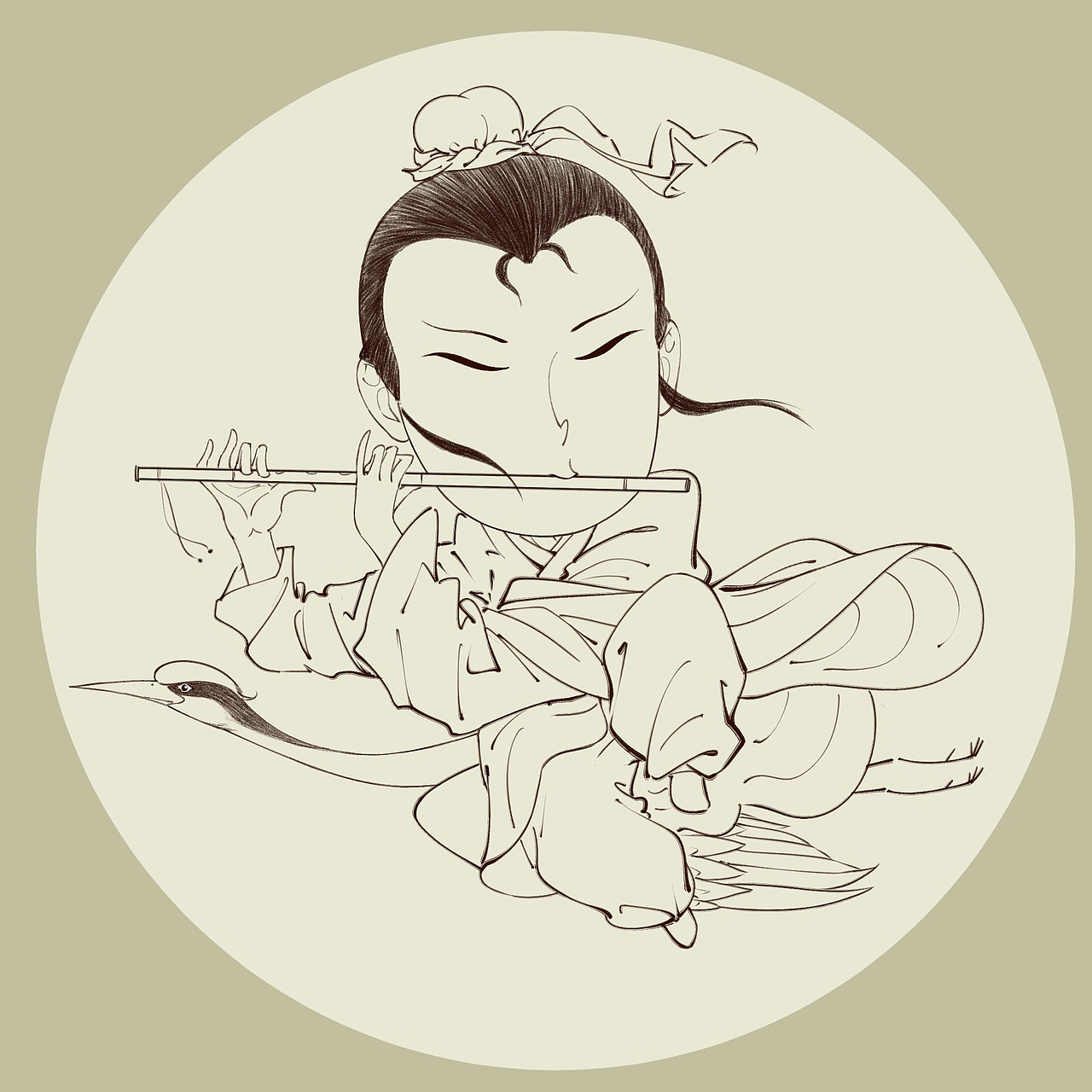 q版八仙半成品(线稿)
