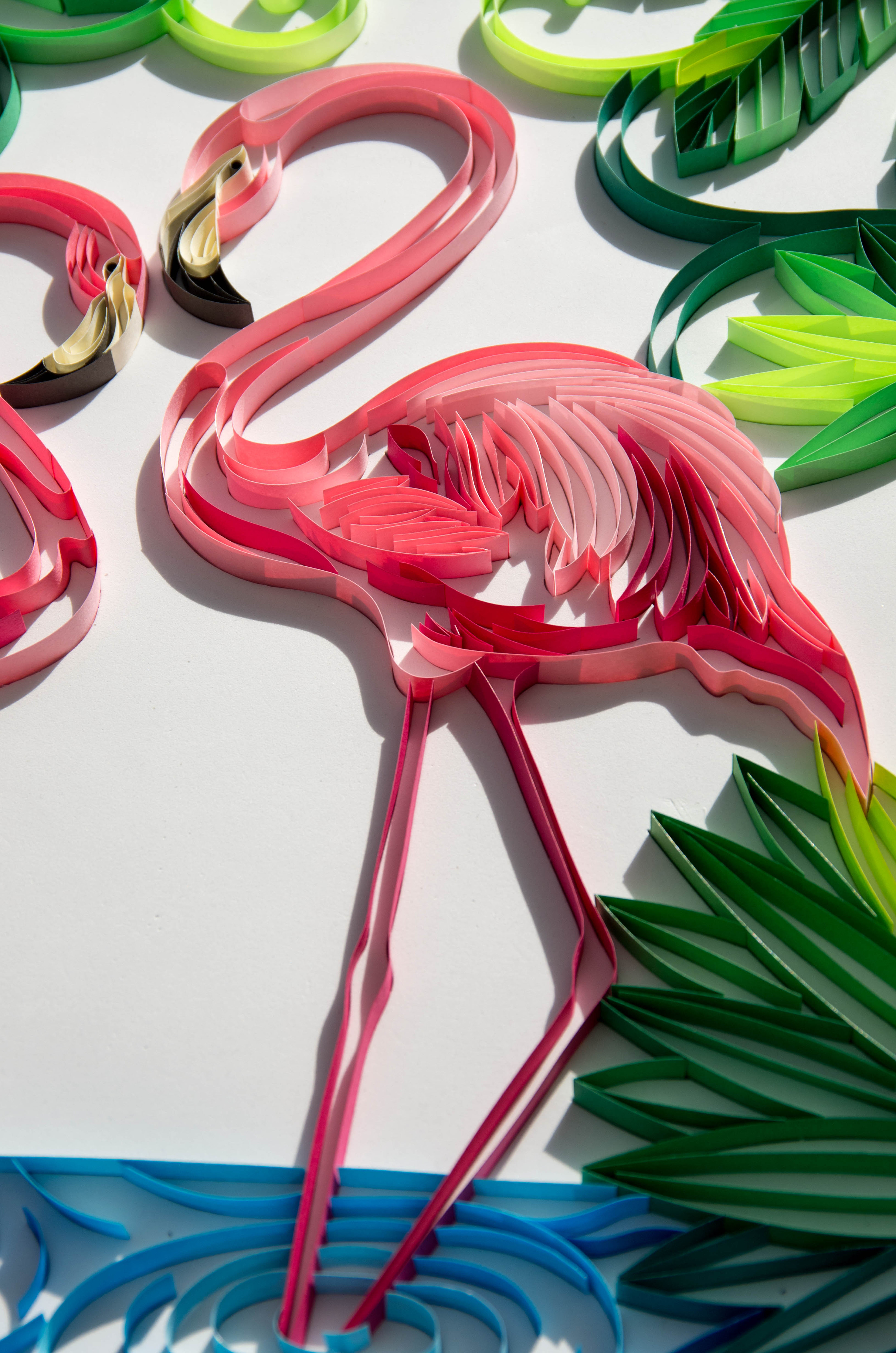 手工衍纸装饰画——火烈鸟