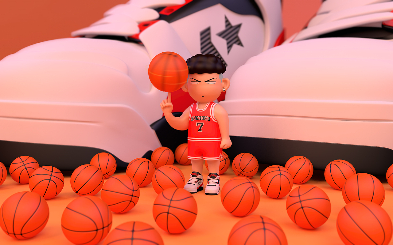 SLAMDUNK X C4D（图ZMTAzMjk5Njg4） - 人物/生物 - 站酷设计师艾伦与大鱼原创素材 - 站酷ZCOOL