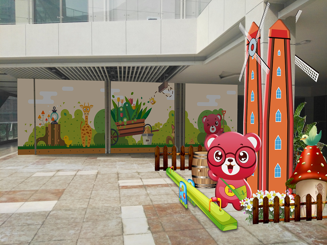 熊卡通形象及美陈点位（图ZMTA5NTU1Njk2） - 其他空间 - 站酷设计师牛奶小芒果原创素材 - 站酷ZCOOL