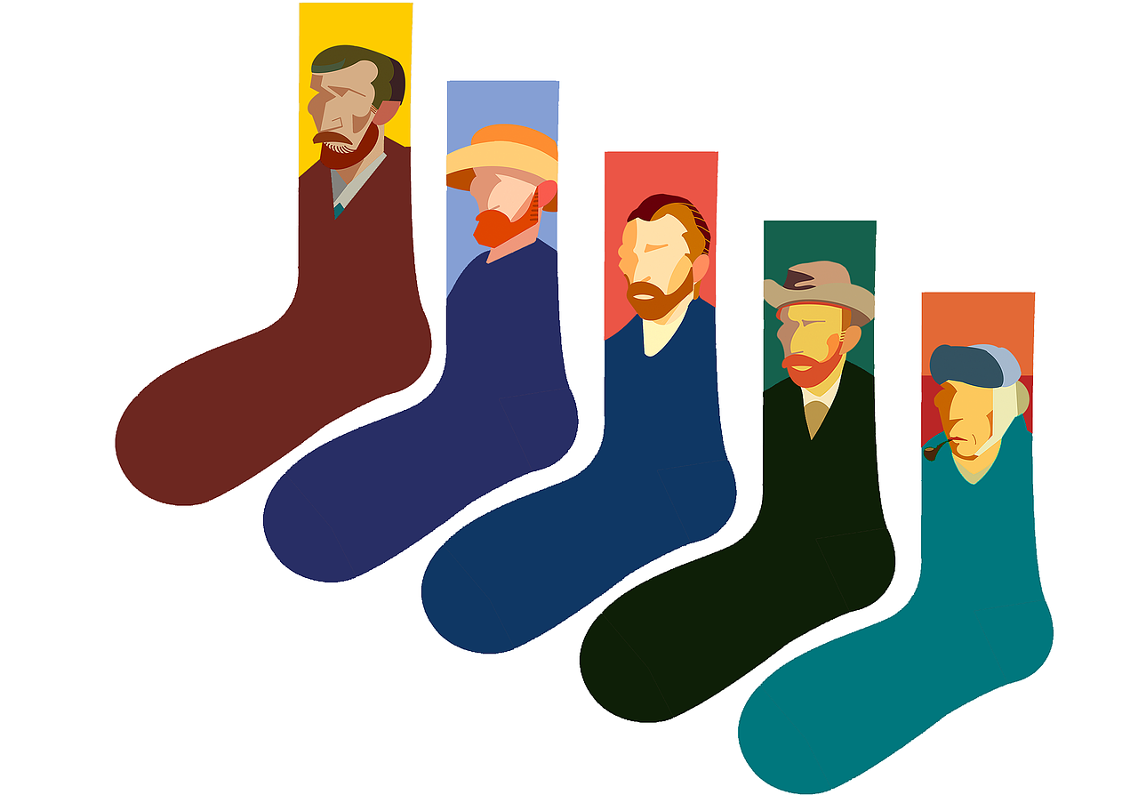 梵高袜子图案设计（模拟题）（图ZMjk3NTc5ODc2） - 图案 - 站酷设计师迷人的螃蟹原创素材 - 站酷ZCOOL