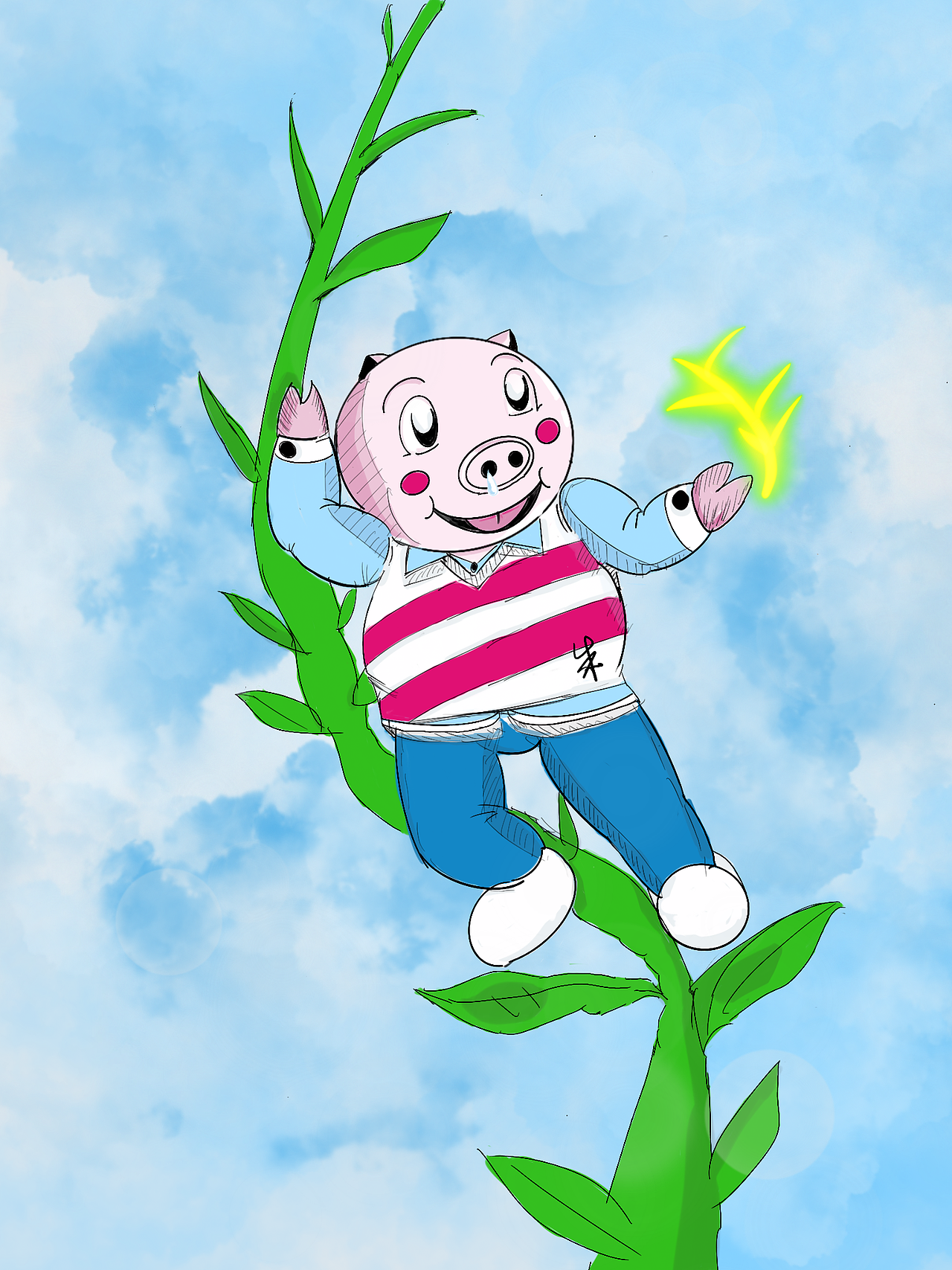 猪猪卡通和自画像（图ZMTM3OTczNDY4） - 单幅漫画 - 站酷设计师老zhuzhu原创素材 - 站酷ZCOOL