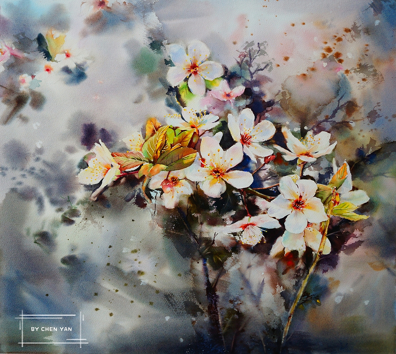 《花开半夏》系列 水彩 56X75cm（图ZMTQ0MTI5OTY0） - 绘画 - 站酷设计师ChenYan水彩原创素材 - 站酷ZCOOL
