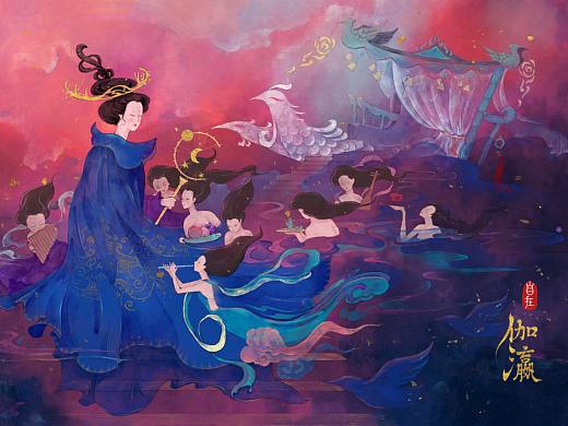 王母出游|古风插画|国风插画|伽瀛