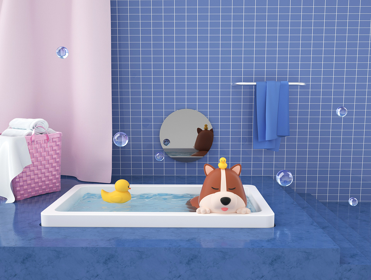 我爱洗澡（图ZMjQ0MDAzNTU2） - 其他三维 - 站酷设计师今今今今天不下雨原创素材 - 站酷ZCOOL