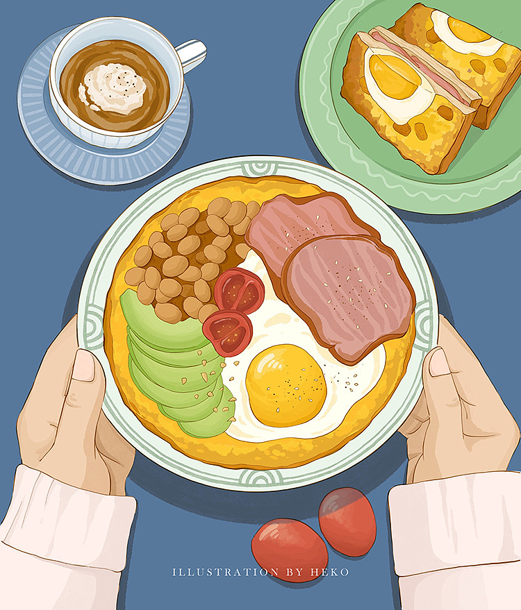 插画系列:好好吃饭|插画|艺术插画|hekoli - 原创作品 - 站酷 (zcool)
