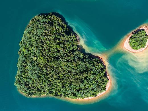 去庐山西海泛一叶扁舟 带着无人机去旅行