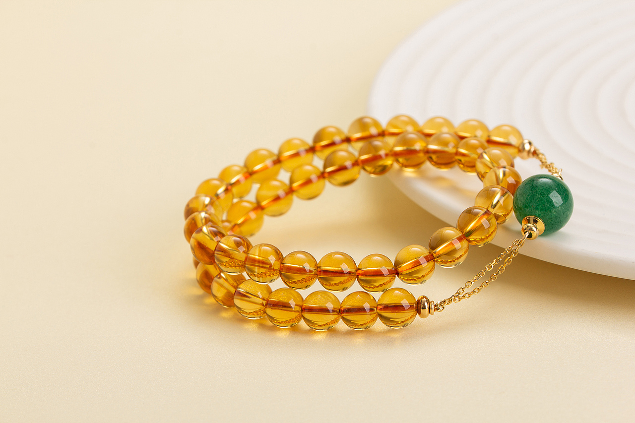 黄水晶五行手串