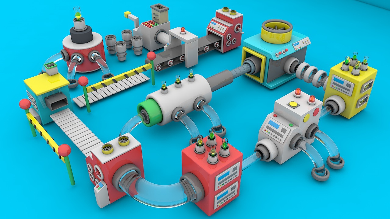 c4d小工厂场景|三维|其他三维|叮叮铛0324 - 原创作品 - 站酷 (zcool)