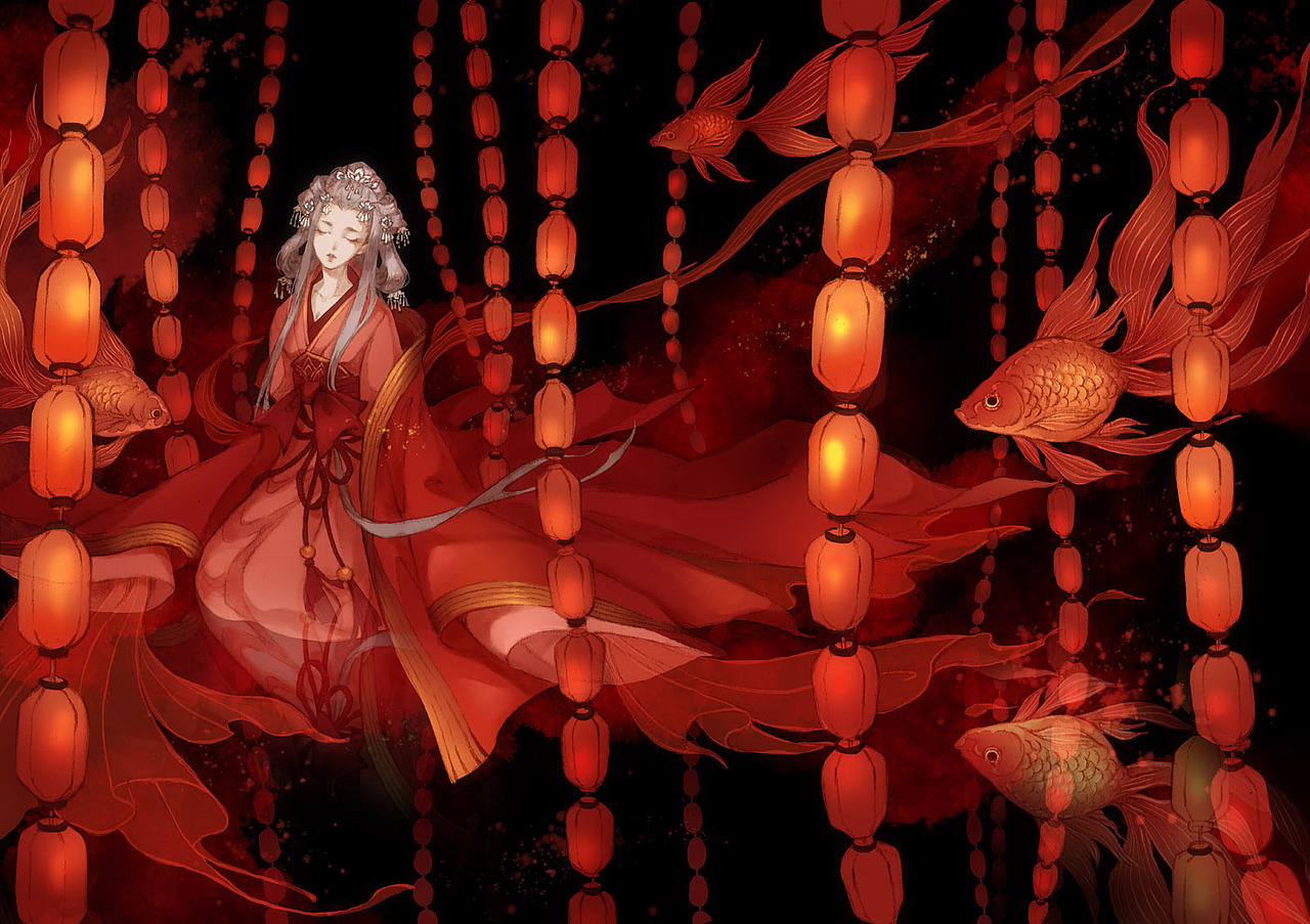 《朱颜》插图合辑1|插画|商业插画|古戈力1_原创作品-站酷zcool