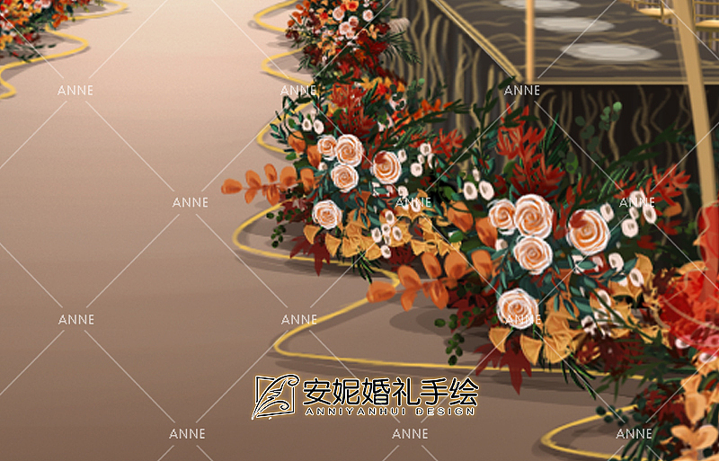 晶莹 | 安妮婚礼手绘（图ZMTYyODkxNjQ4） - 舞台美术 - 站酷设计师安妮婚礼手绘原创素材 - 站酷ZCOOL
