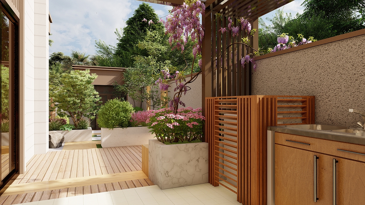 重庆江津华远春风渡80平现代花园设计