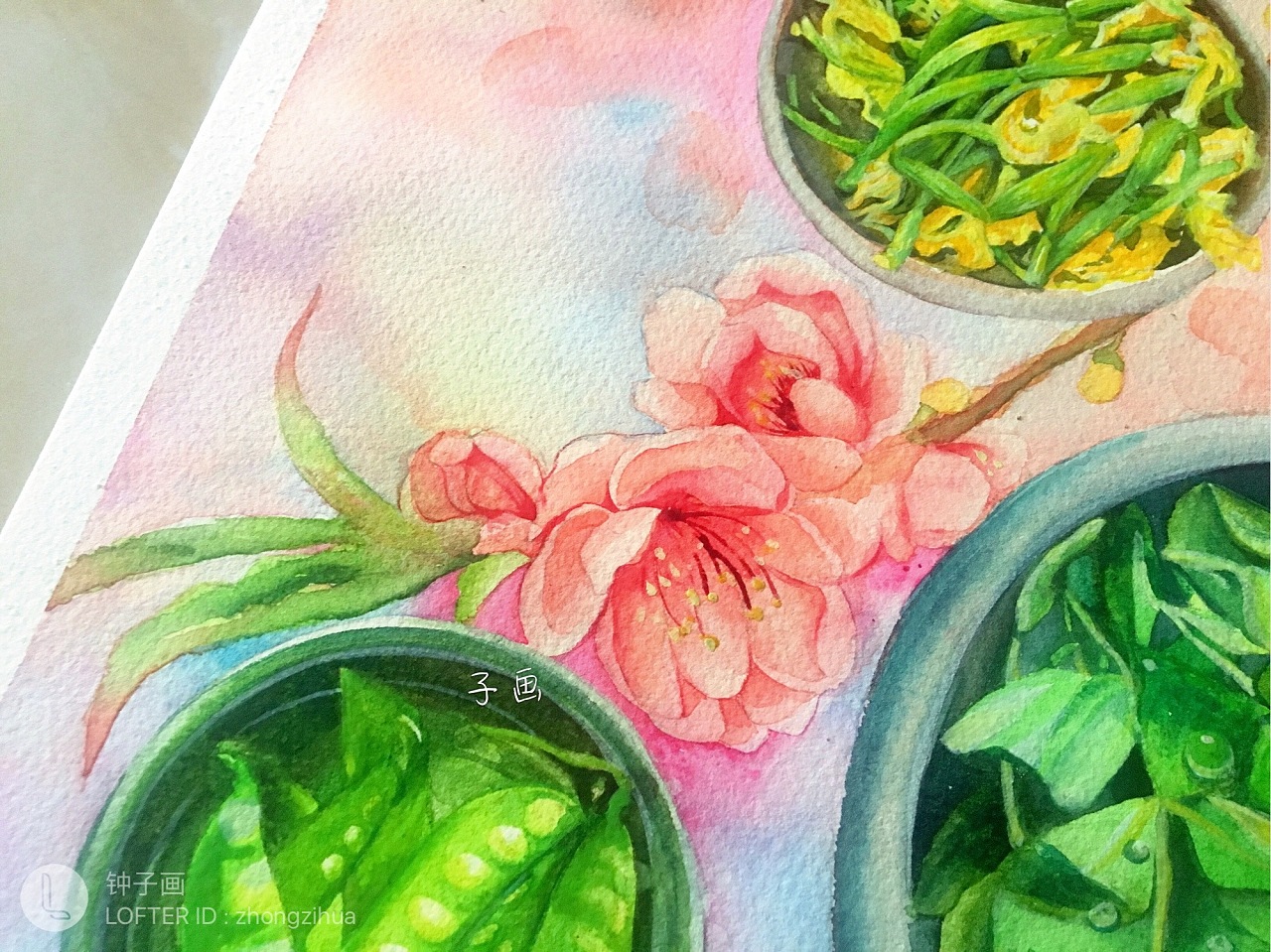 水彩 原创 三月春天 青菜 美食|纯艺术|绘画|钟子画水彩 - 原创作品