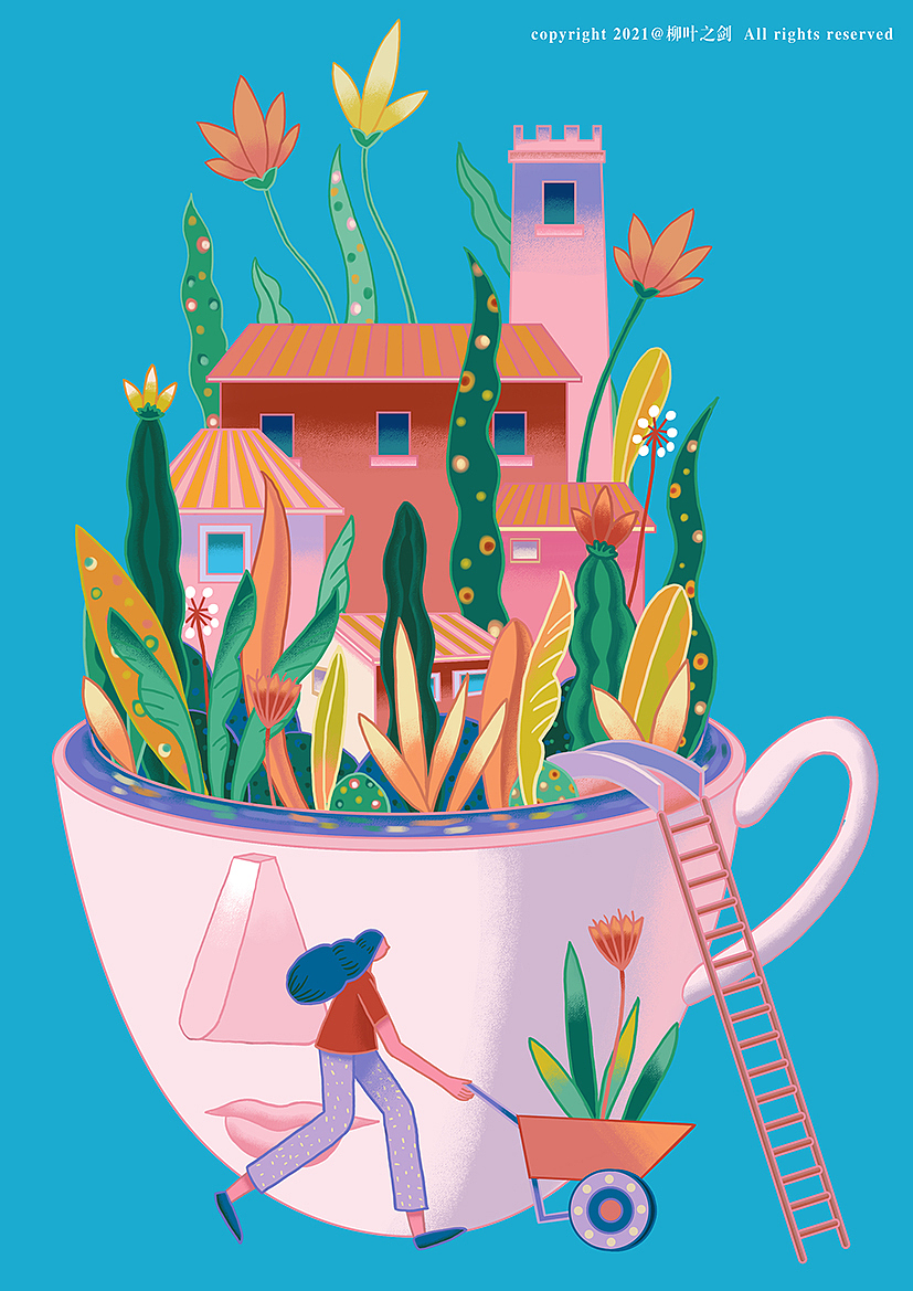 女孩与秘密花园（图ZMjg0MjY4NjQ4） - 创作习作 - 站酷设计师柳叶之剑原创素材 - 站酷ZCOOL