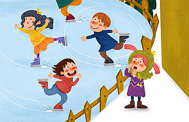 繪本《The First Skating》（圖ZMTA0NzU2Mjg0） - 兒童插畫 - 站酷設(shè)計師smalldust原創(chuàng)素材 - 站酷ZCOOL