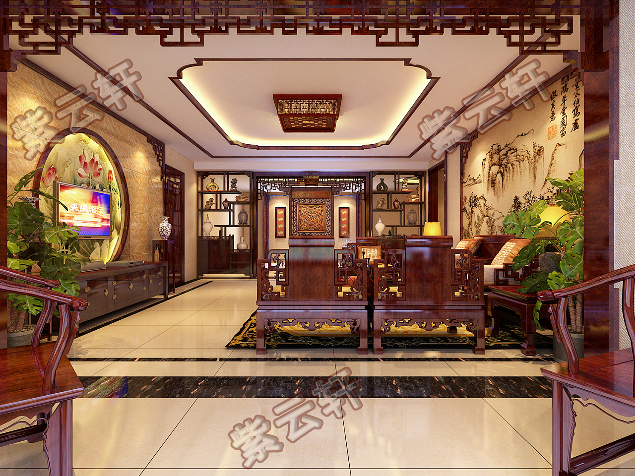 中式古典居家平层设计--精巧雅韵