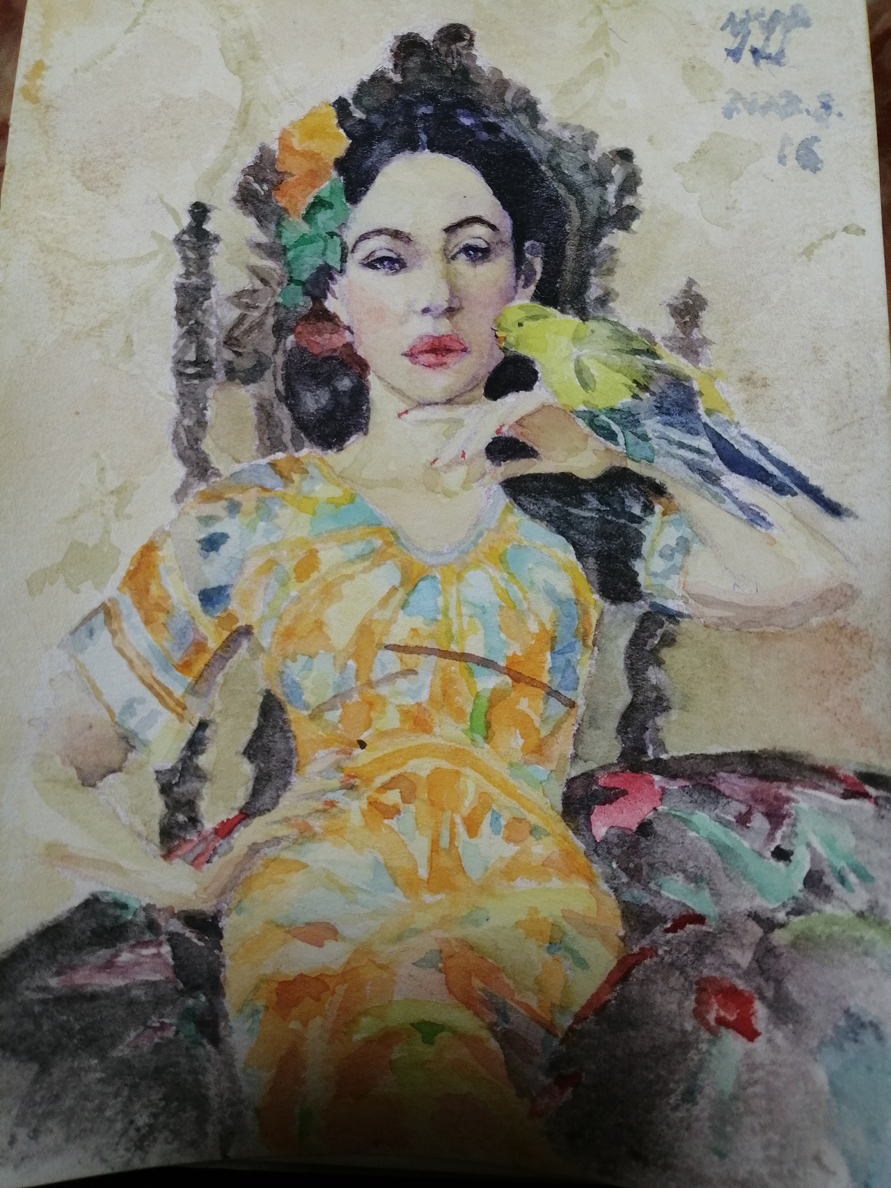 水彩照片球花半身像（图ZMzEyNDYzMTI4） - 绘画 - 站酷设计师口禾非原创素材 - 站酷ZCOOL