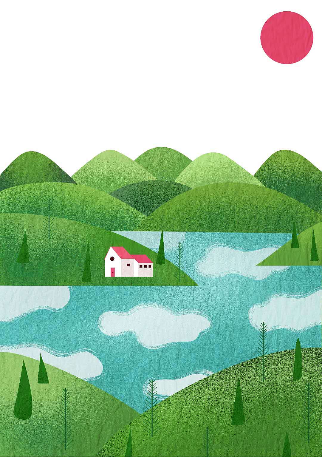 山与云|插画|创作习作|七宝和豆豆 - 临摹作品 - 站酷 (zcool)