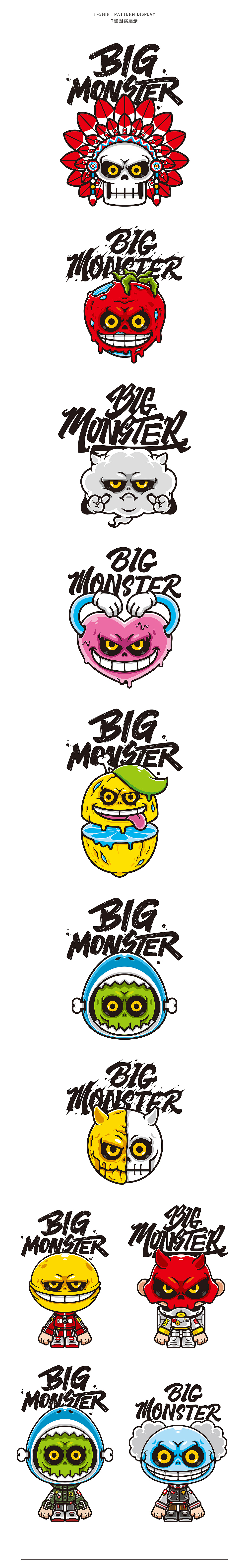 BIG MONSTER IP设计延展（图ZMTY4NTU3NDE2） - IP形象 - 站酷设计师狂奔的包子插画铺原创素材 - 站酷ZCOOL