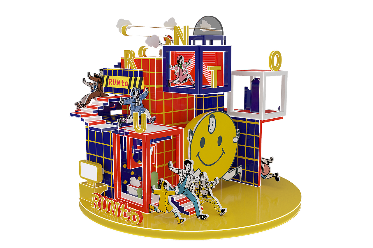 欢乐港湾“RUN TO NEW LOHAS”主题美陈展（图ZMjcwOTMwMTM2） - 其他三维 - 站酷设计师Dchamin原创素材 - 站酷ZCOOL