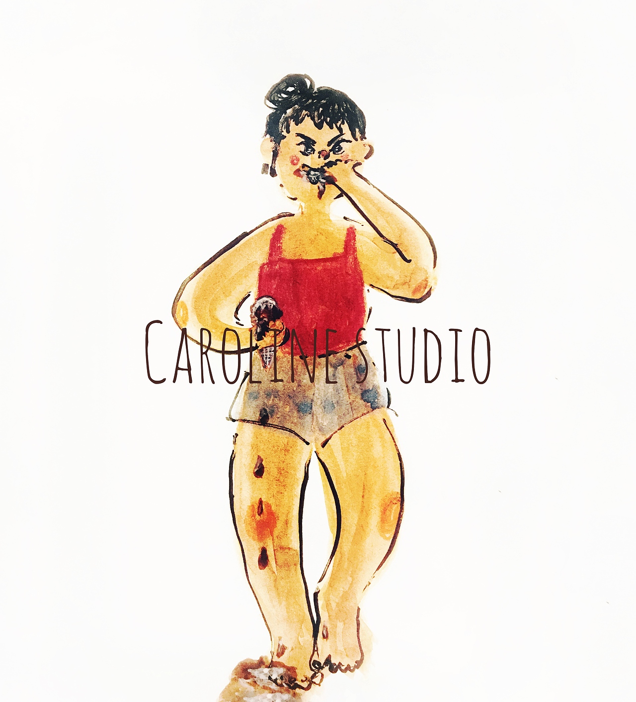 女汉子系列（图ZMTM1NzU1ODky） - 艺术插画 - 站酷设计师CarolineStudio原创素材 - 站酷ZCOOL