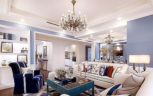 貴陽四層別墅裝修設(shè)計，地中海風格，獨棟別墅裝修案例（圖ZMTM4NDA0Njcy） - 家裝設(shè)計 - 站酷設(shè)計師貴陽紫蘋果裝飾原創(chuàng)素材 - 站酷ZCOOL