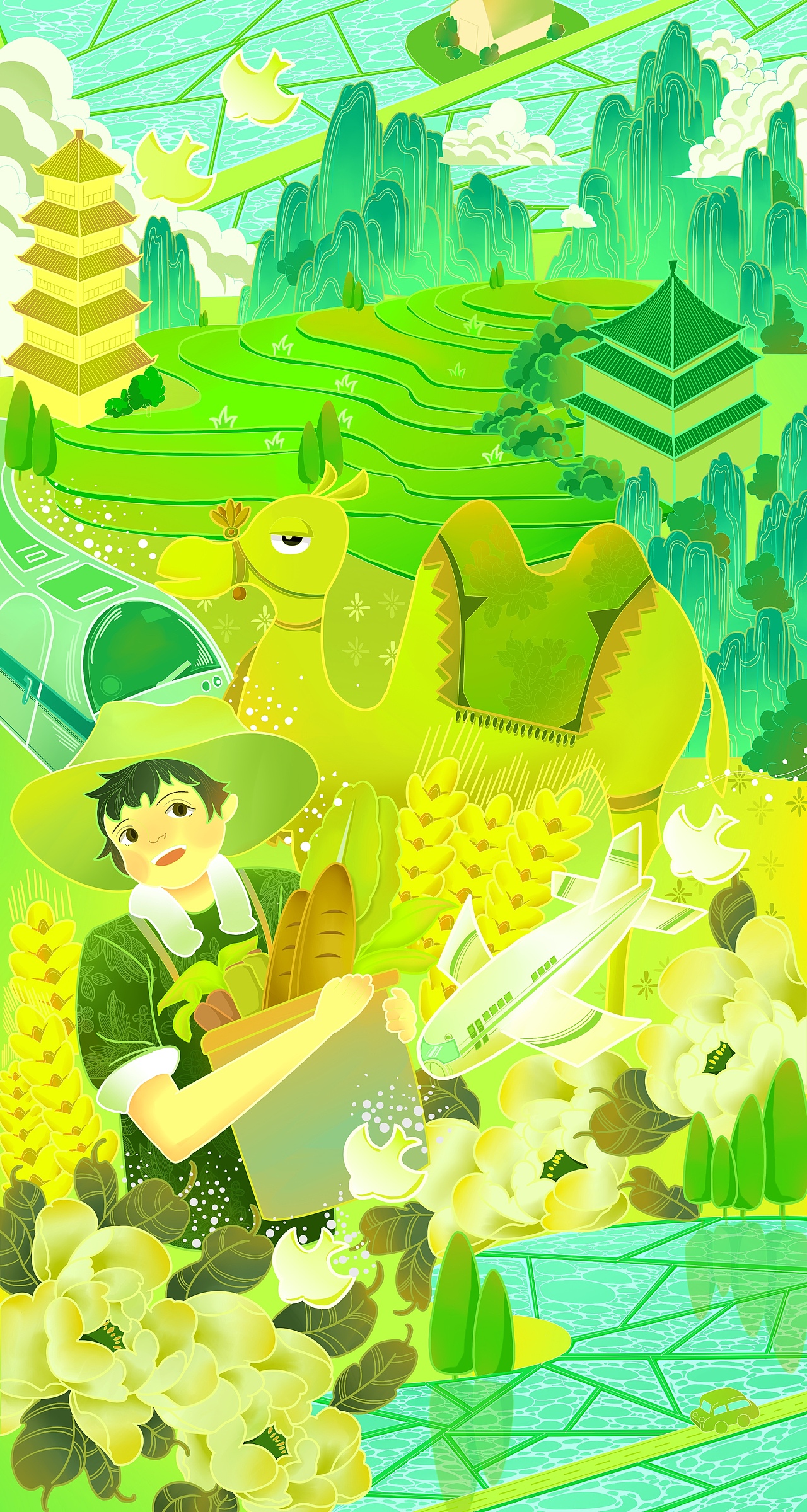 《美丽中国》（图ZMzE1Nzk5NTU2） - 商业插画 - 站酷设计师央央yangyang原创素材 - 站酷ZCOOL