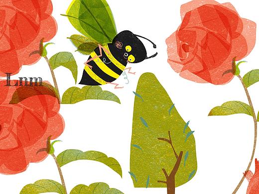 树叶翅膀的蜜蜂