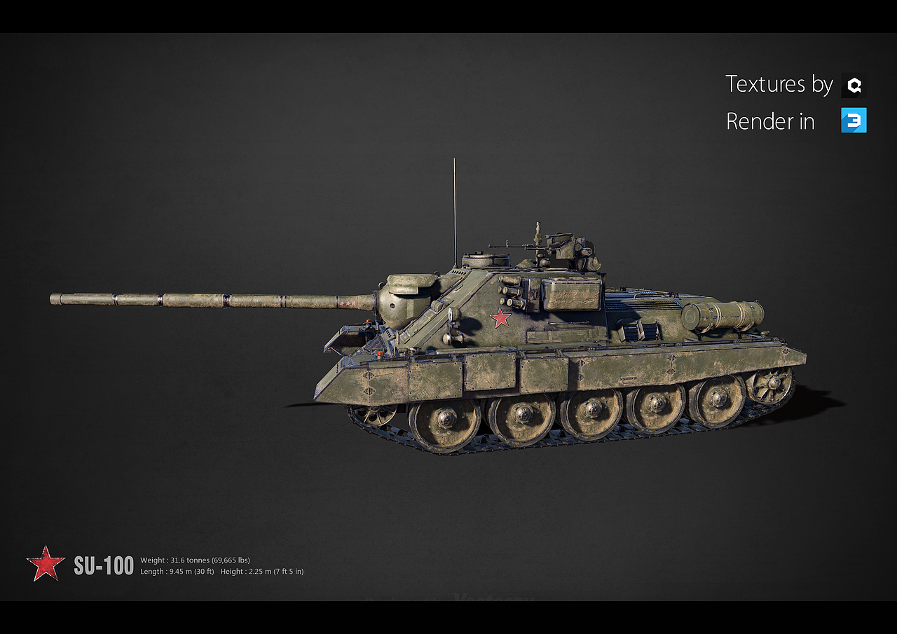 SU-100坦克建模渲染（图ZMTA3NDgzMTUy） - 机械/交通 - 站酷设计师尾巴草的夏天原创素材 - 站酷ZCOOL