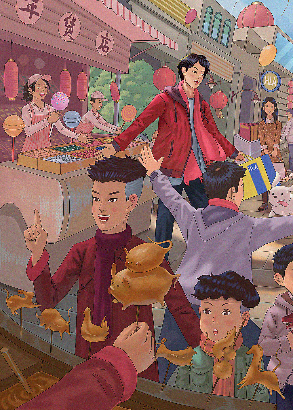 海澜之家2019春节系列插画