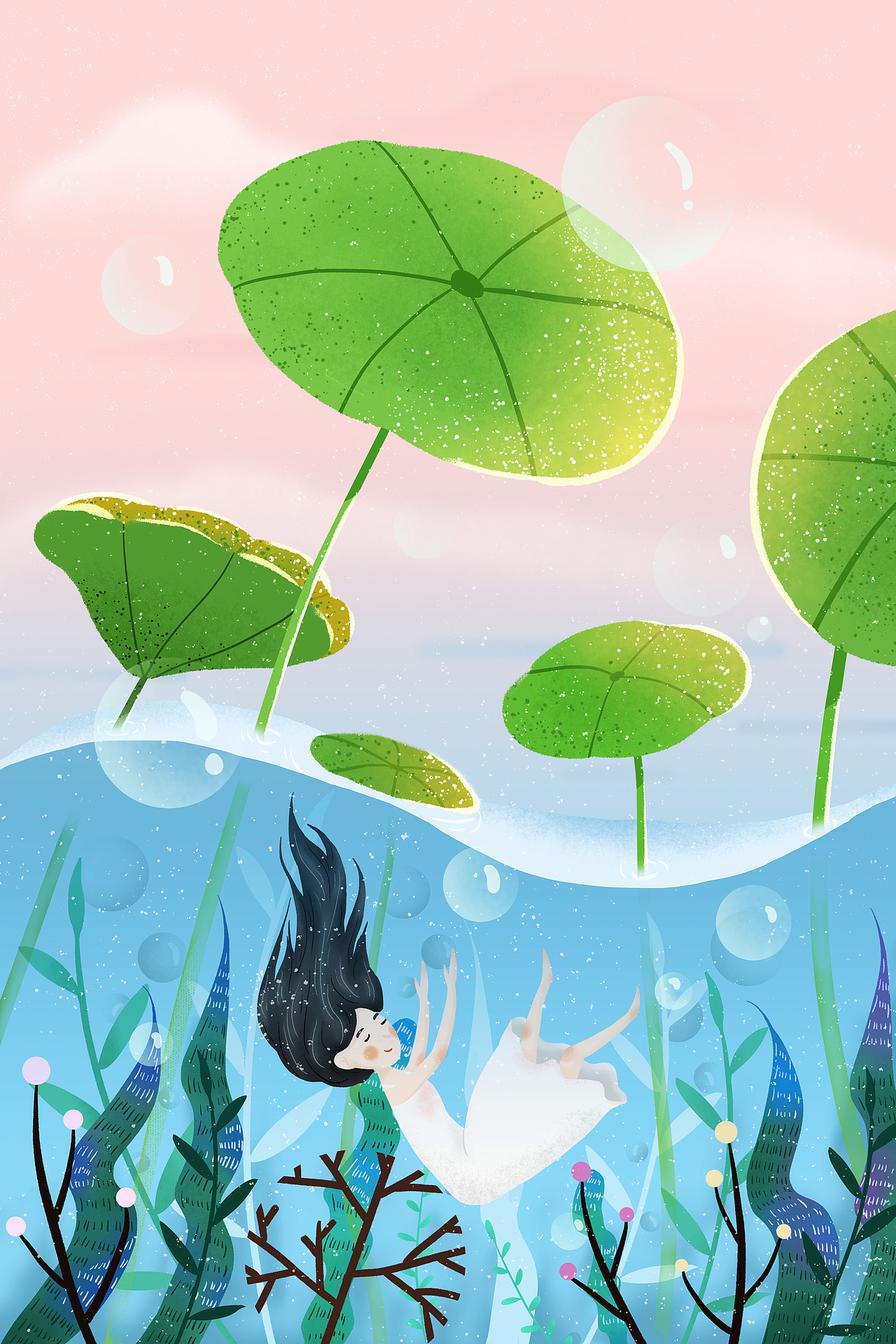 与夏天有关的事情,最近画的一部分插画