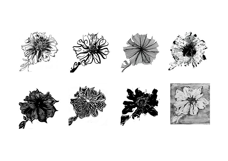 二维构成平面花朵图片