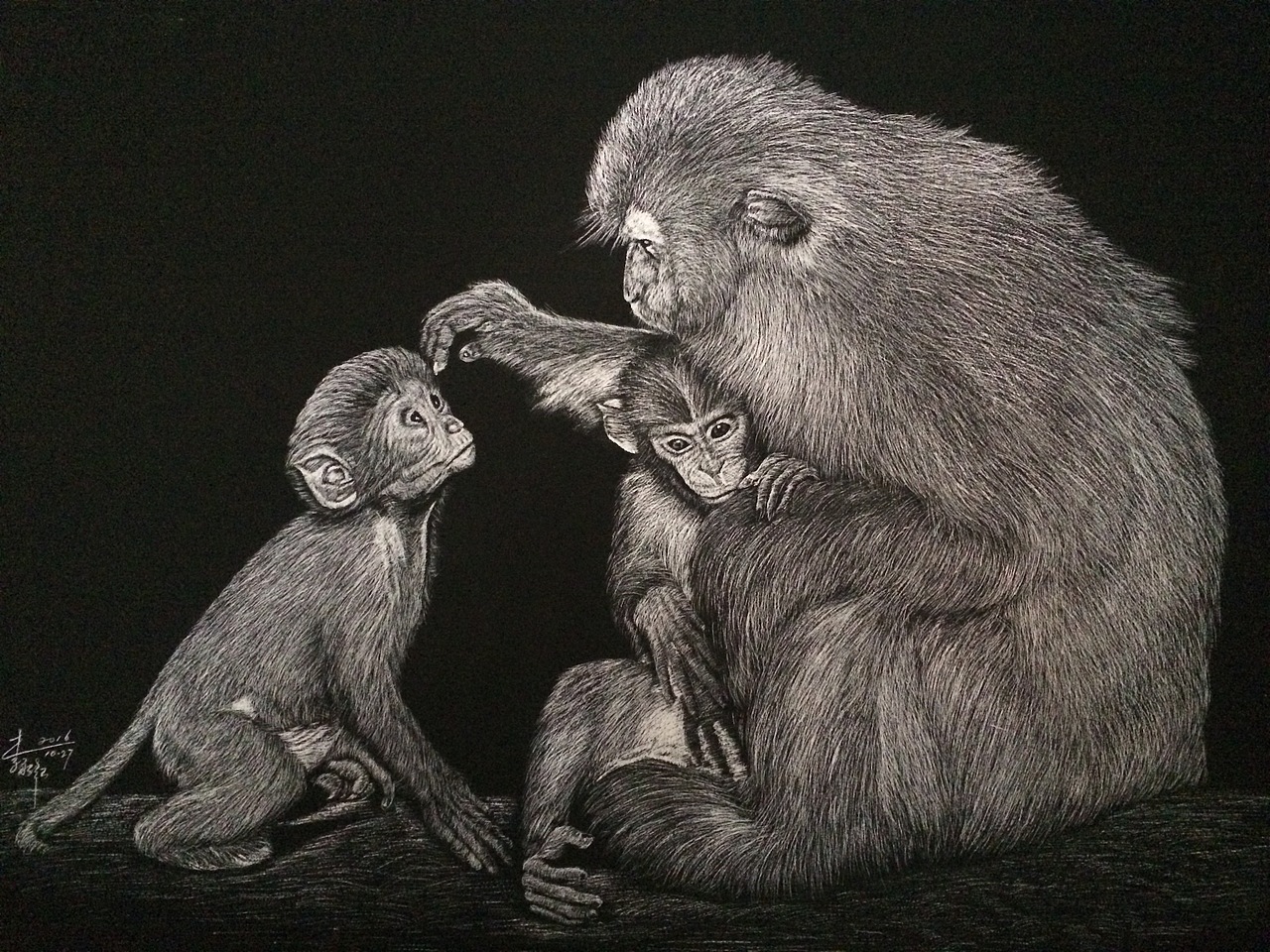 李子哥动物亲子系列刮画集（第一季）（图ZMTU3OTg5Njky） - 绘画 - 站酷设计师李子哥原创素材 - 站酷ZCOOL