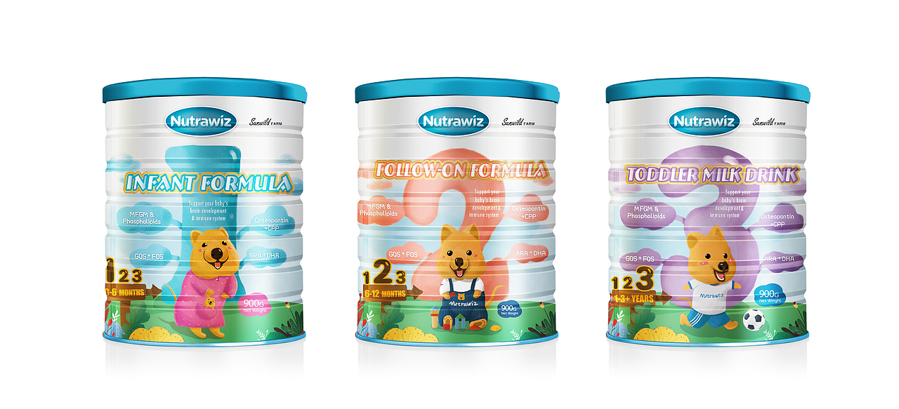 婴儿三段奶粉 手绘设计