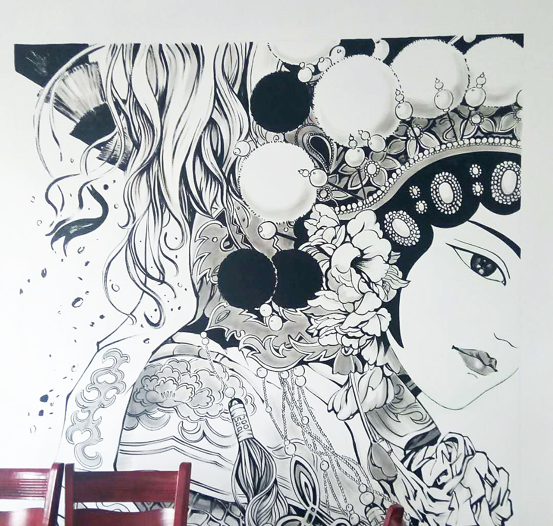 戏曲墙绘壁画太原墙绘画师西木龙235神创太原墙绘画师西木喜欢ta的