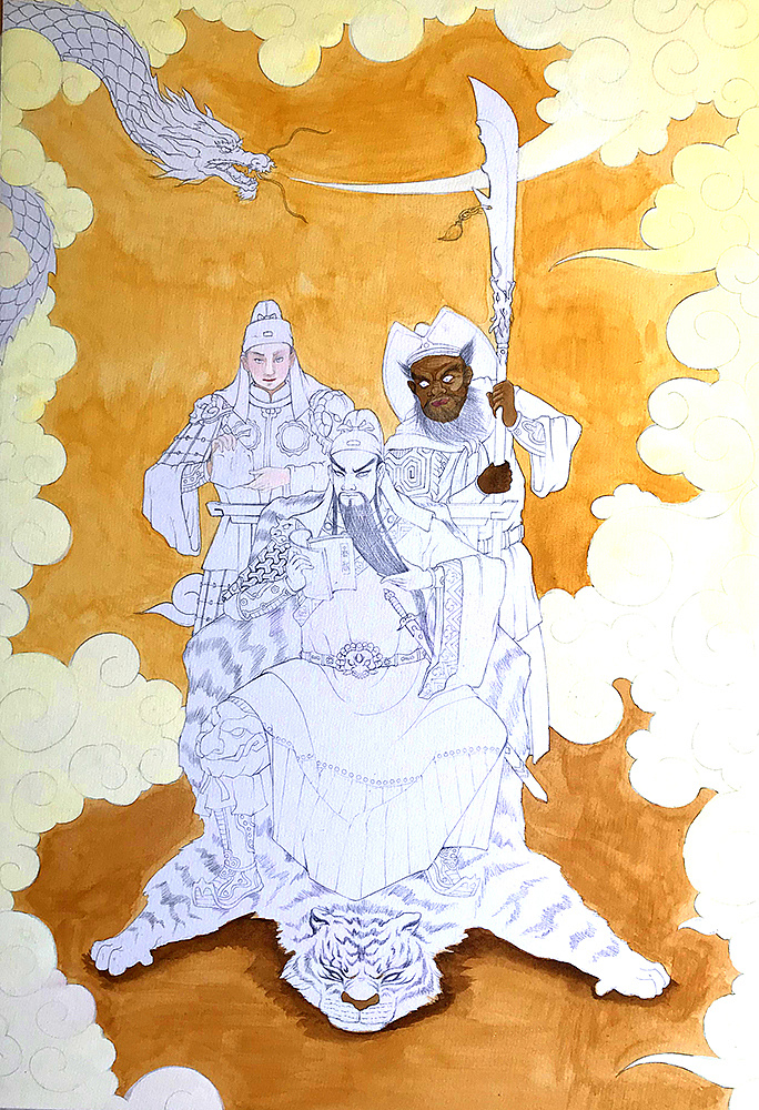 手绘作品----关圣帝君