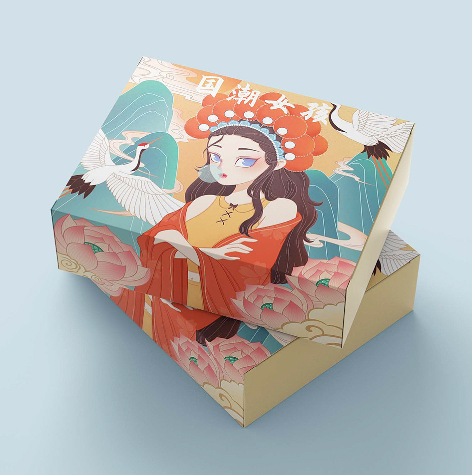 中国风戏曲京剧国潮女孩2|插画|商业插画|晴子桑 - 原创作品 - 站酷