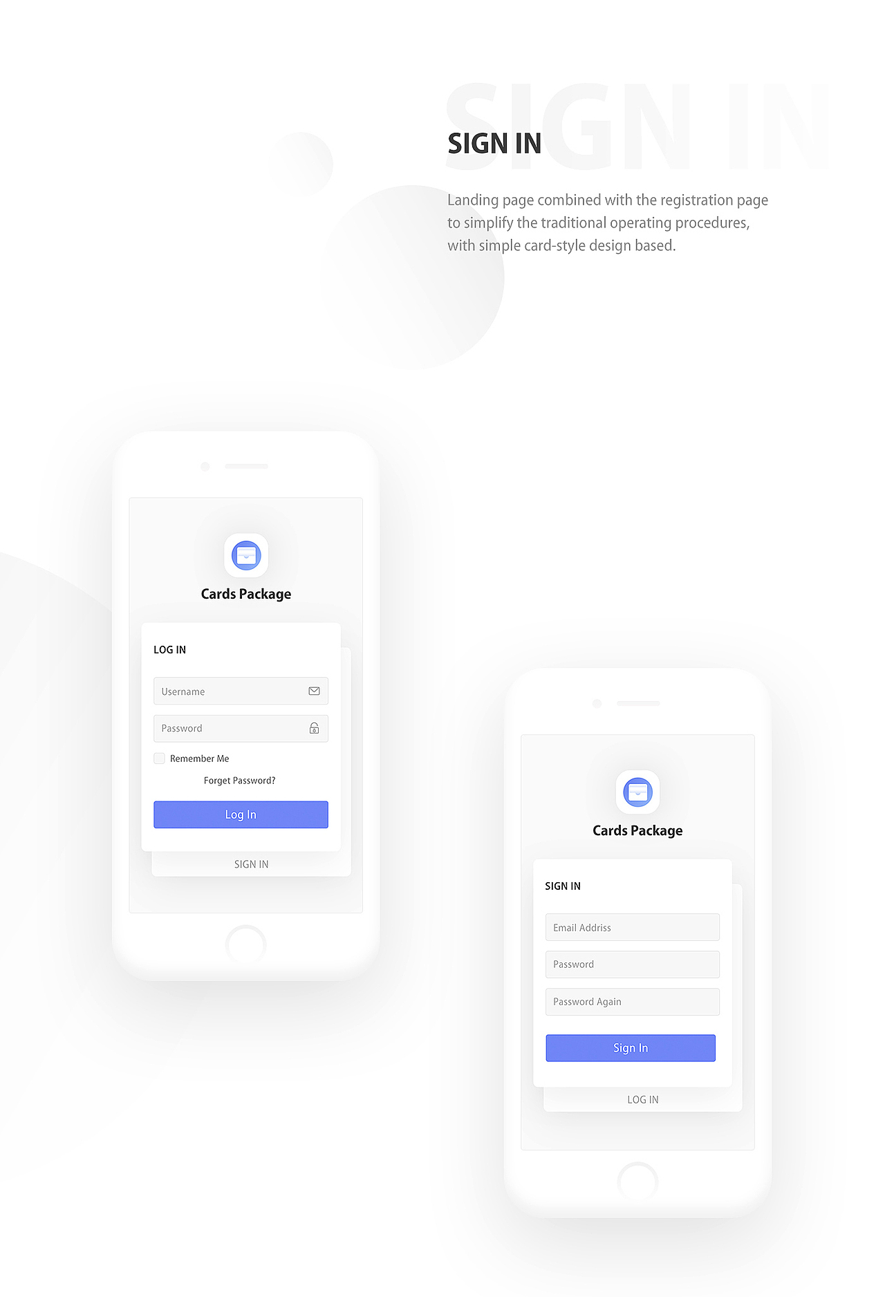Cards Package App Design