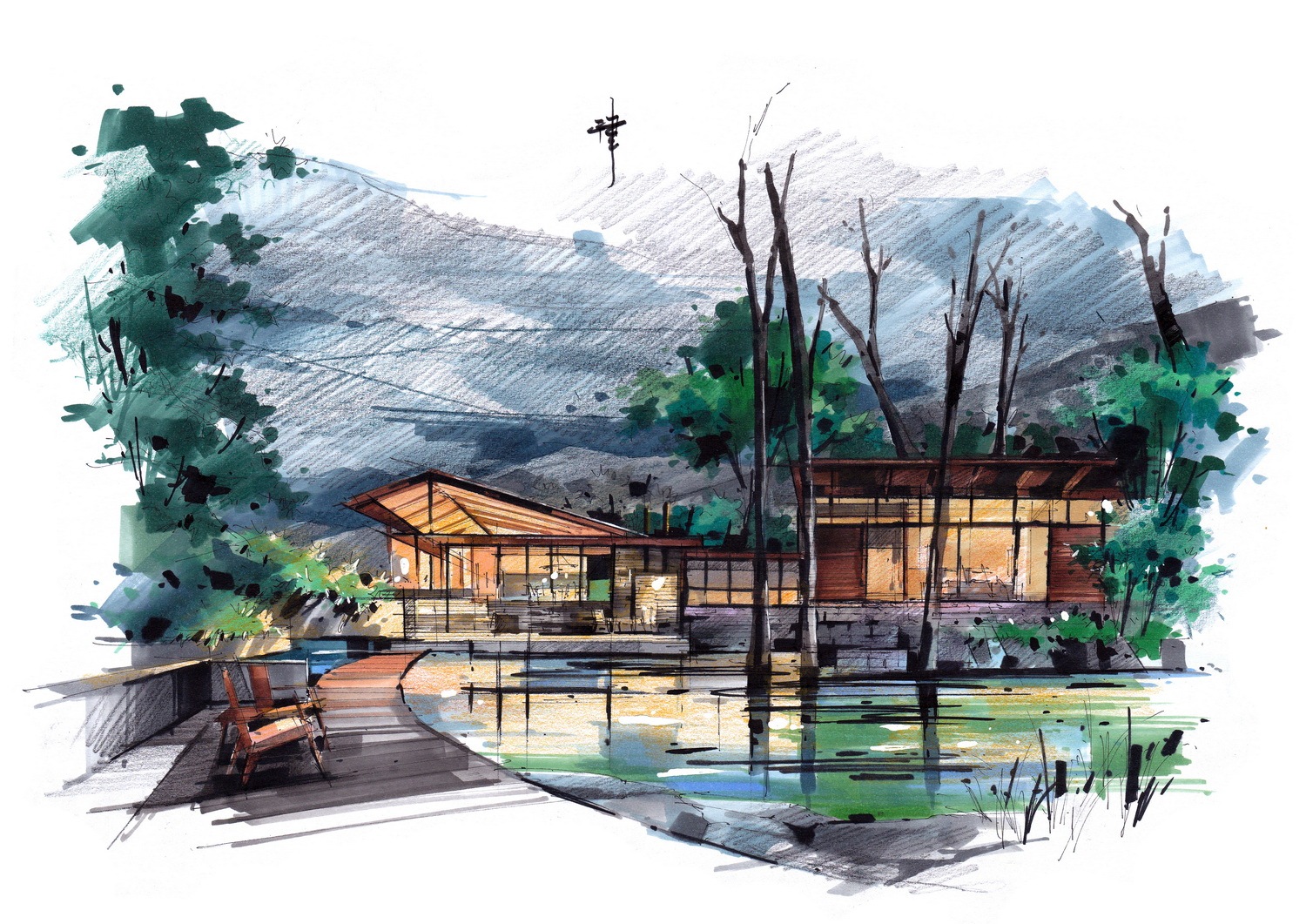 吕律谱景观手绘作品(卓越手绘)