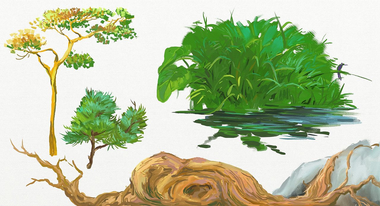 树木小景（图ZOTQ4NzEzNDg=） - 创作习作 - 站酷设计师柳叶刀六爷原创素材 - 站酷ZCOOL