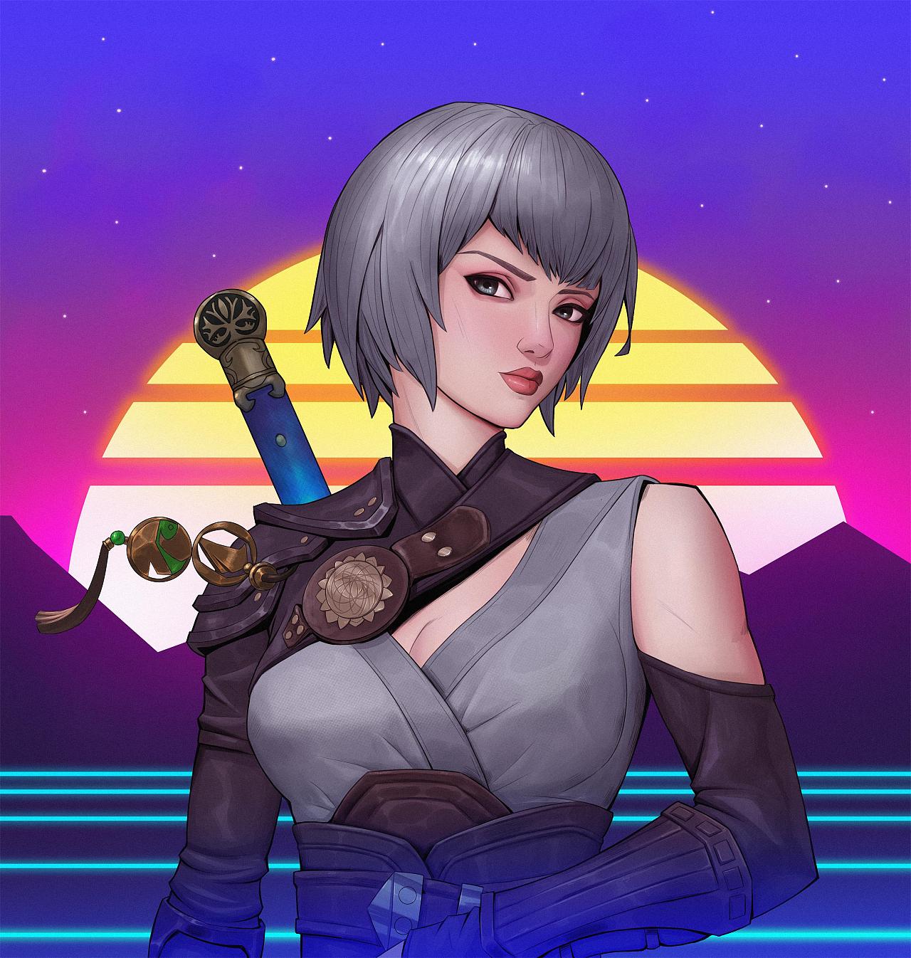 国漫万创# 灵笼白月魁x蒸汽波