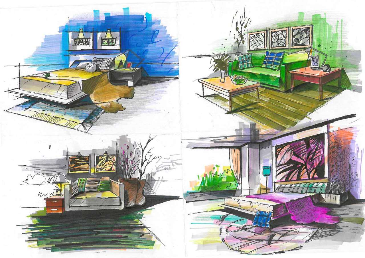 手绘室内效果图