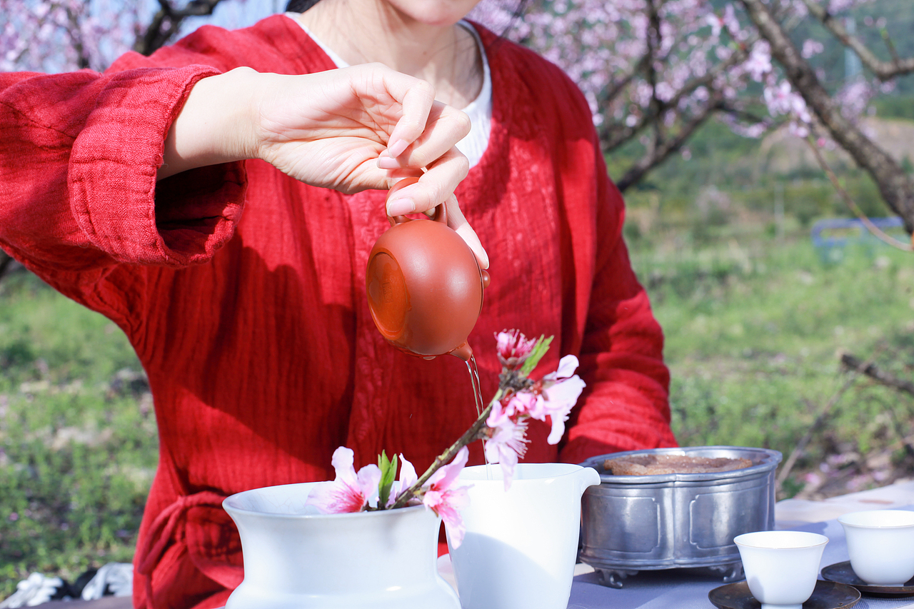 活动摄影案例|泠然茶道于三渡桃花林赏花品茶纪实