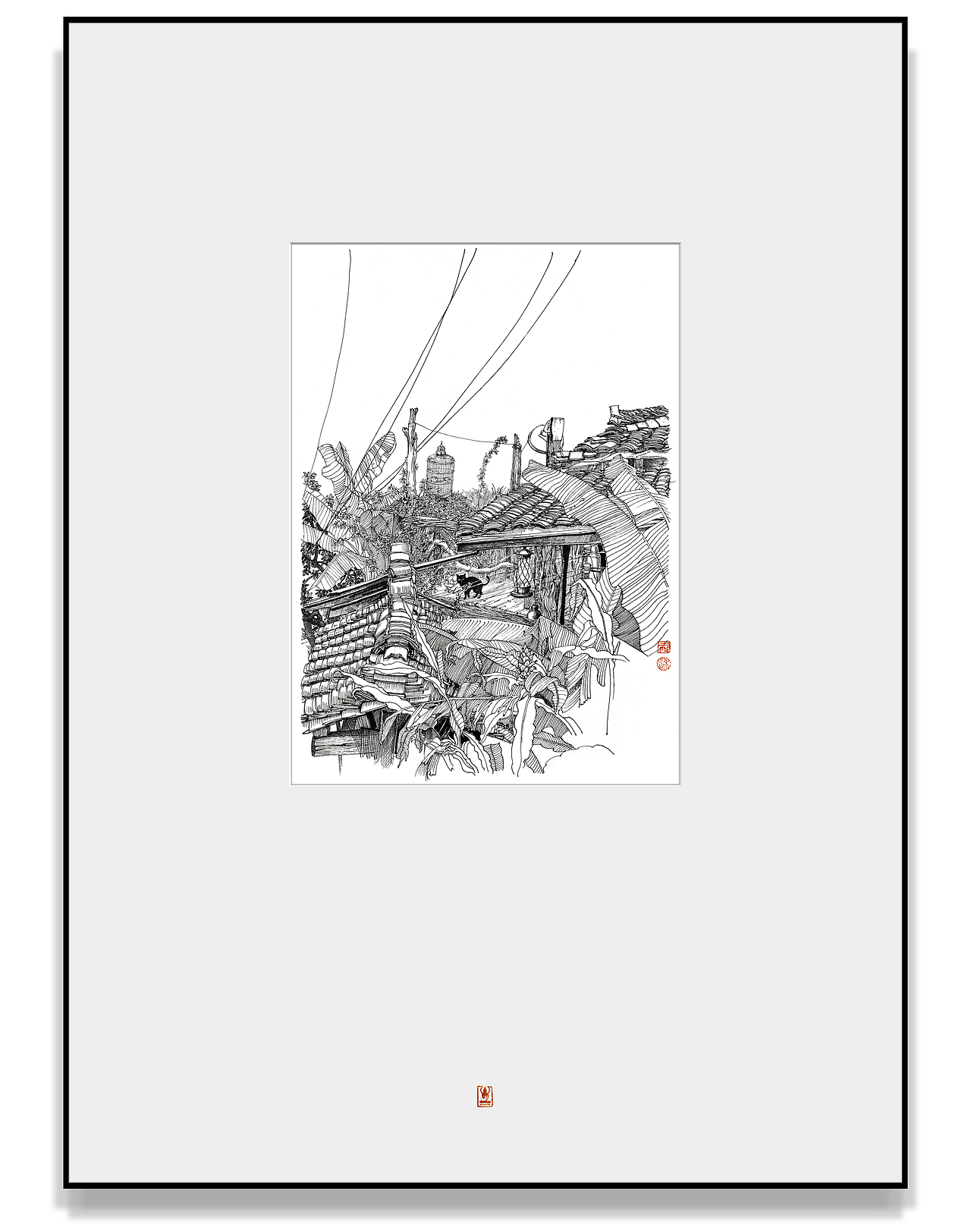 《老屋》钢笔插画36cmx25cm
<br>