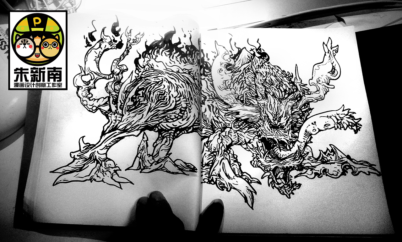 手稿本子~几乎是地铁上画的 坐五号线的有可能见过哈哈哈（图ZMTEzMTgxMDg=） - 新锐潮流插画 - 站酷设计师漫画猫朱新南原创素材 - 站酷ZCOOL