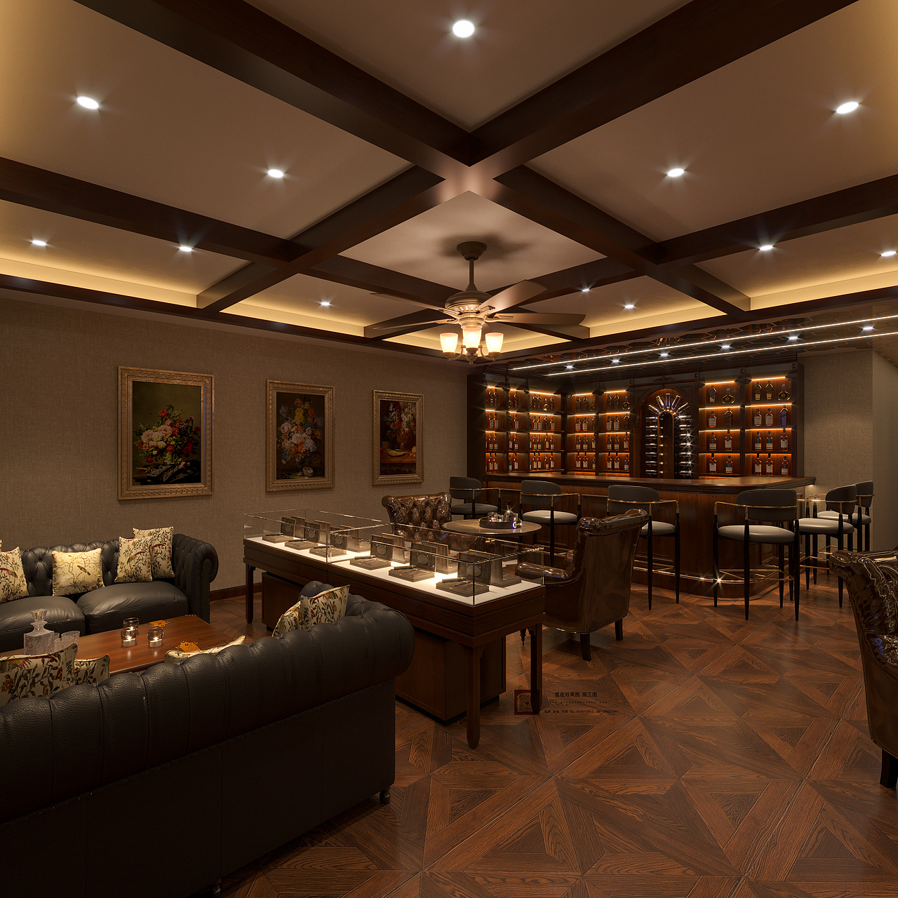 美式——酒吧会所雪茄吧|空间|酒店餐饮设计|z94144900_原创作品-站酷