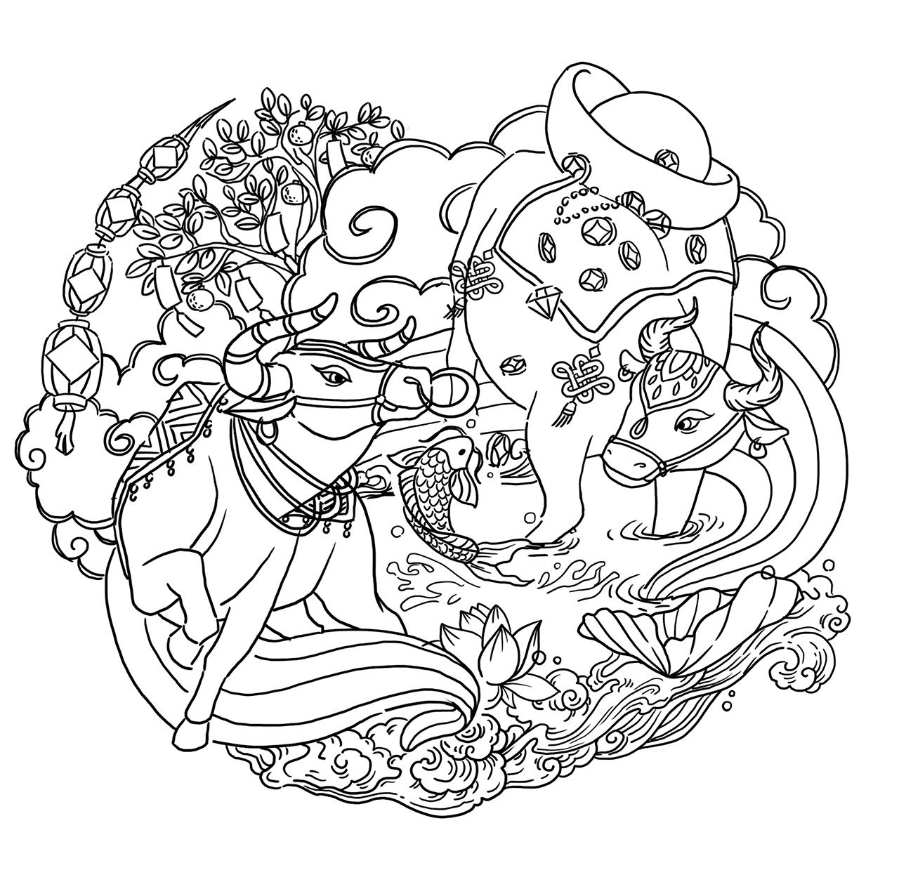 牛年包装&新年插画（图ZMjM4ODQzNTg0） - 商业插画 - 站酷设计师妍子喵工作室原创素材 - 站酷ZCOOL